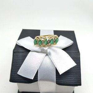 10K YELLOW GOLD EMERALD & DIAMOND RING EME 0.25 CTS, DIA 0.02 CTS SIZE 7